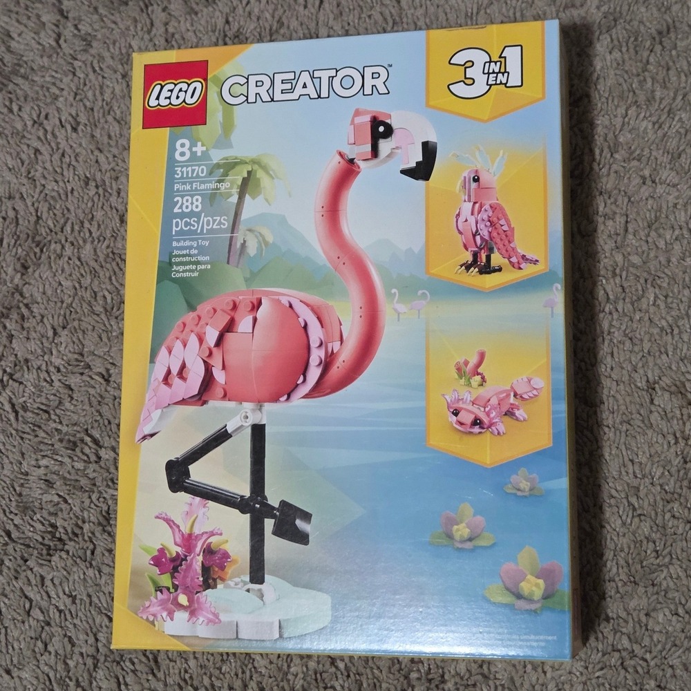 LEGO Creator 3-in-1 Pink Flamingo 31170 Building Set 288 pcs Ages 8+ NEW